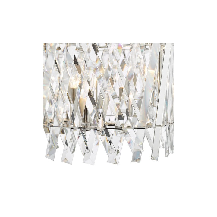Dar ENT2338 Entwine 10 Light Bar Pendant Polished Nickel and Crystal