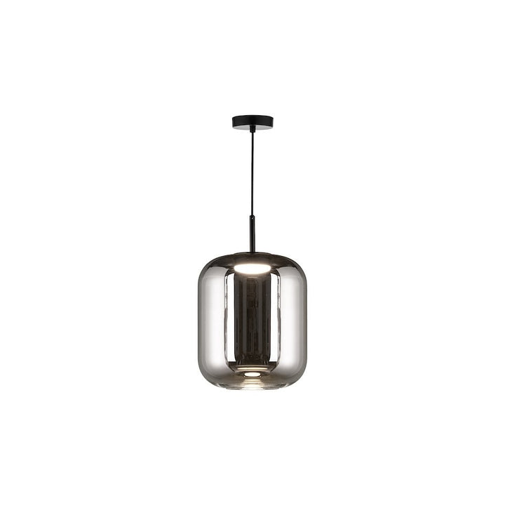 Dar JUR0110 Jurek Pendant Satin Black and Smoked Glass LED