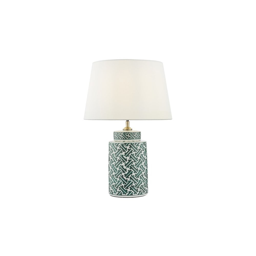 Dar REE4224-CEZ142 Reese Table Lamp Green Ceramic With Shade