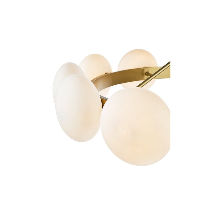 Dar TAU1235 Tauri 12 Light Pendant Matt Gold and Opal Glass