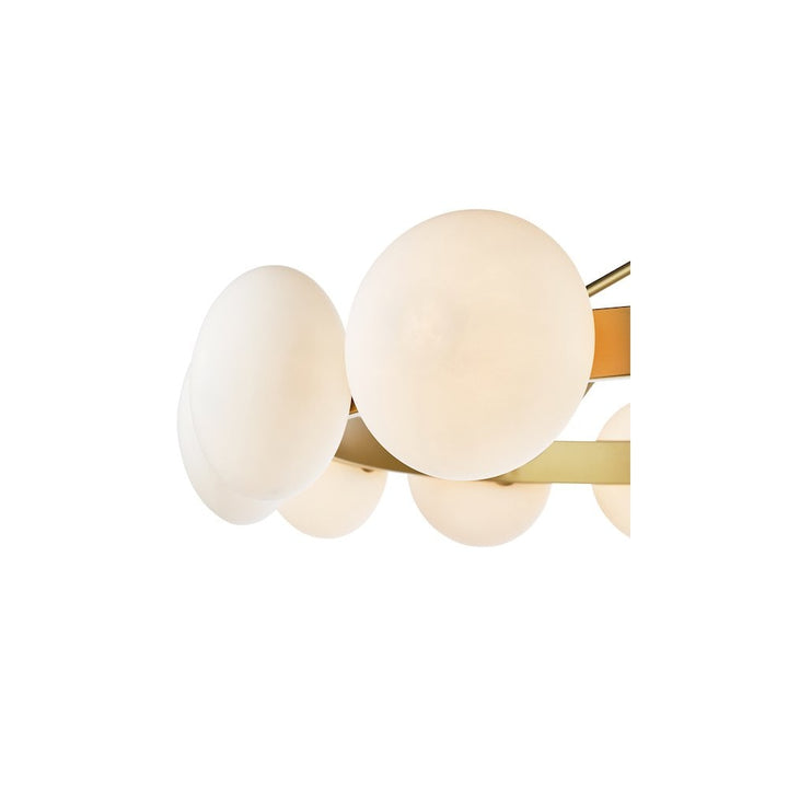 Dar TAU1235 Tauri 12 Light Pendant Matt Gold and Opal Glass
