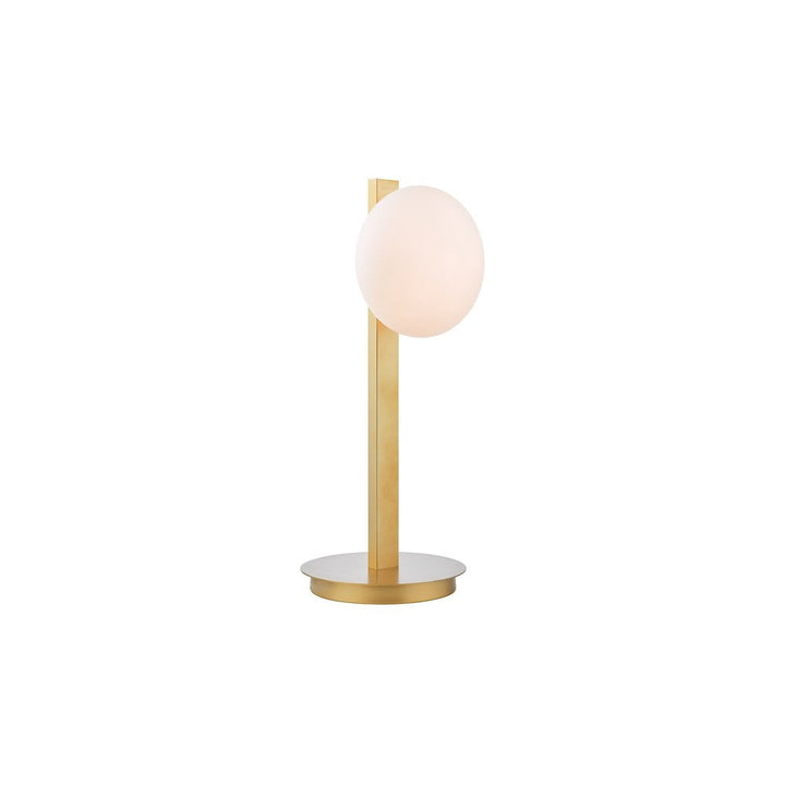 Dar TAU4235 Tauri Table Lamp Matt Gold and Opal Glass