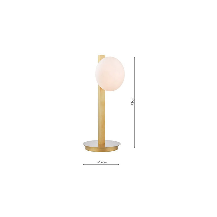 Dar TAU4235 Tauri Table Lamp Matt Gold and Opal Glass