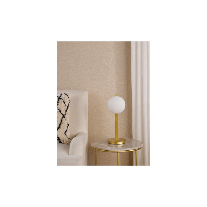 Dar TAU4235 Tauri Table Lamp Matt Gold and Opal Glass