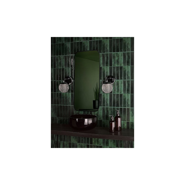 Dar TEV0750 Teva Bathroom Wall Light Polished Chrome and Faceted Acrylic IP44