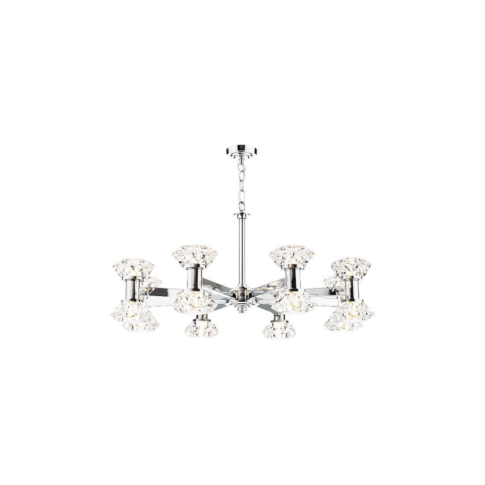 Dar TIA1650 Tiana 16 Light Armed Pendant Polished Chrome