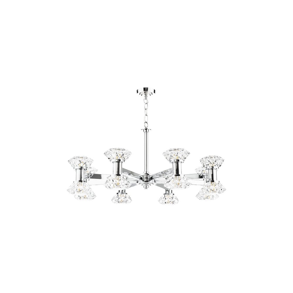 Dar TIA1650 Tiana 16 Light Armed Pendant Polished Chrome