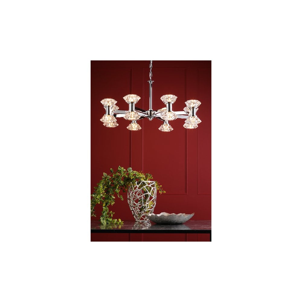 Dar TIA1650 Tiana 16 Light Armed Pendant Polished Chrome