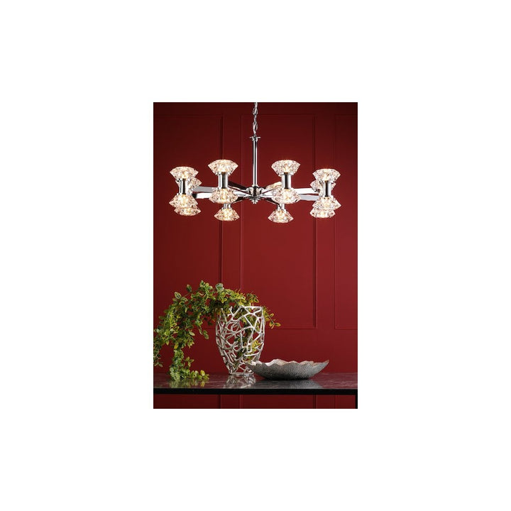 Dar TIA1650 Tiana 16 Light Armed Pendant Polished Chrome