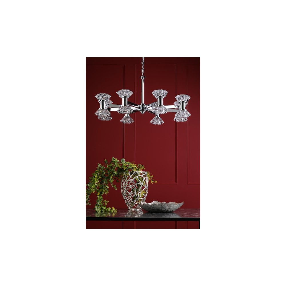 Dar TIA1650 Tiana 16 Light Armed Pendant Polished Chrome