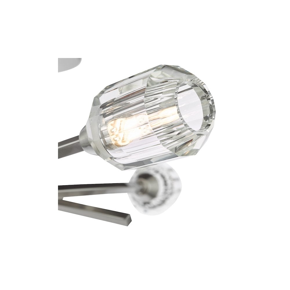 Dar ZON5338 Zonda 3 Light Semi-Flush Brushed Nickel and Crystal