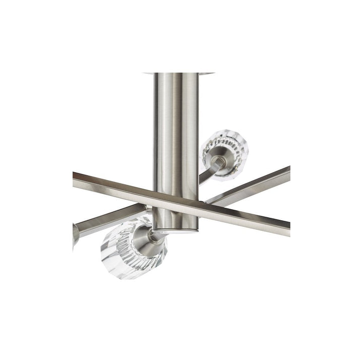 Dar ZON6438 Zonda 6 Light Semi-Flush Brushed Nickel and Crystal