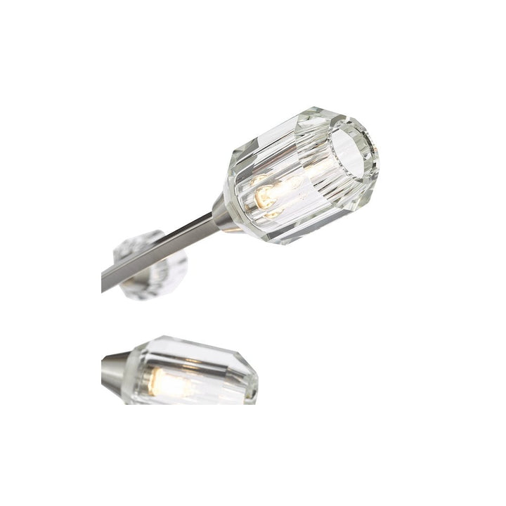Dar ZON6438 Zonda 6 Light Semi-Flush Brushed Nickel and Crystal