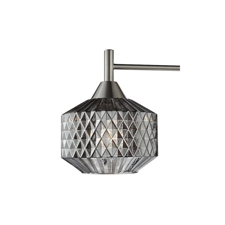 Dar FAB5338 Fabrienne 3 Light Semi-Flush Satin Nickel and Smoked Glass