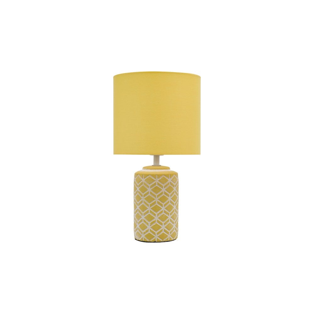Dar ILO4211 Ilona Ceramic Table Lamp Yellow With Shade