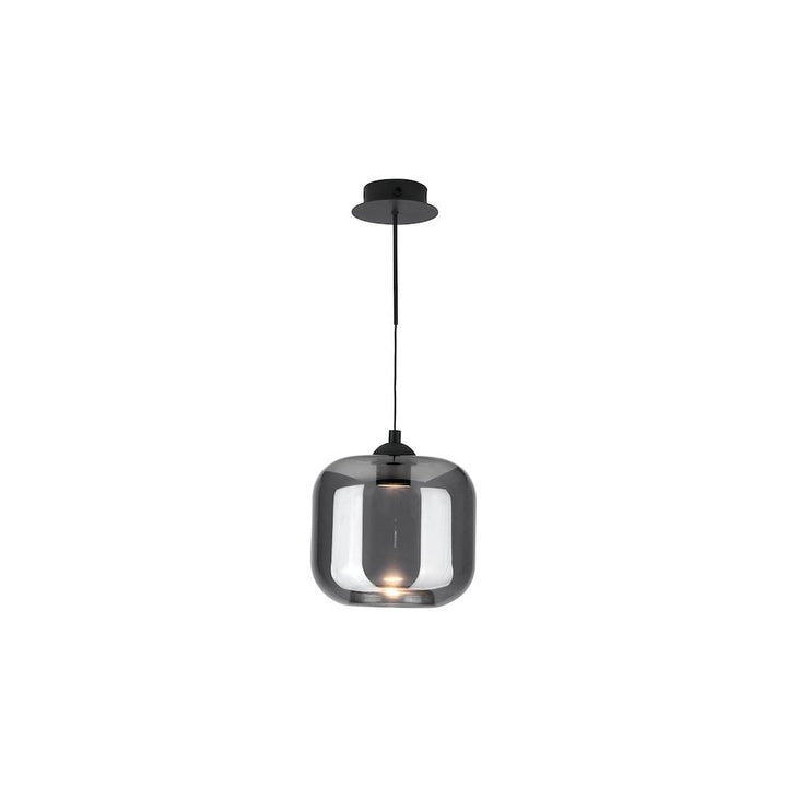 Dar EIL0722-AID6510B Eileen Pendant/Wall Light Matt Black and Smoked Glass LED