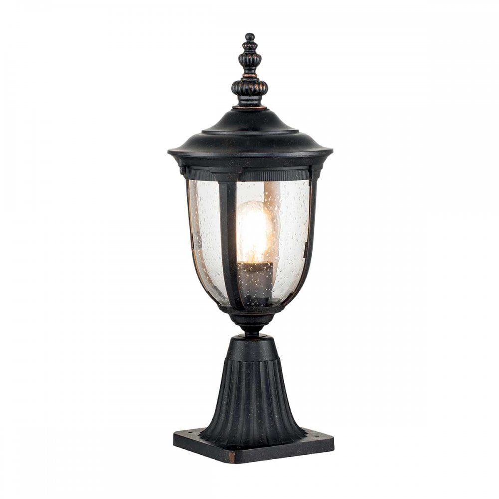Elstead CL3-S Cleveland 1 Light Outdoor Small Pedestal Lantern Weathered Bronze