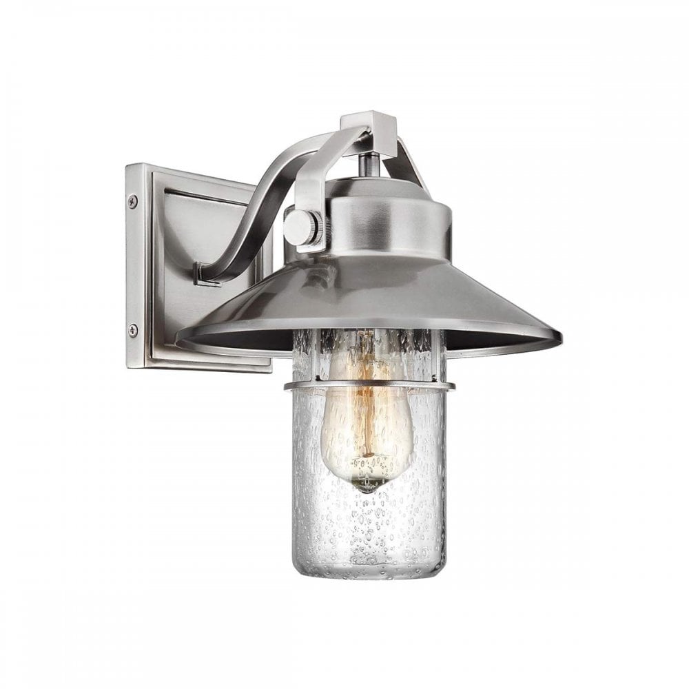 Feiss FE-BOYNTON2-S Boynton 1 Light Outdoor Small Wall Lantern Painted Brushed Steel