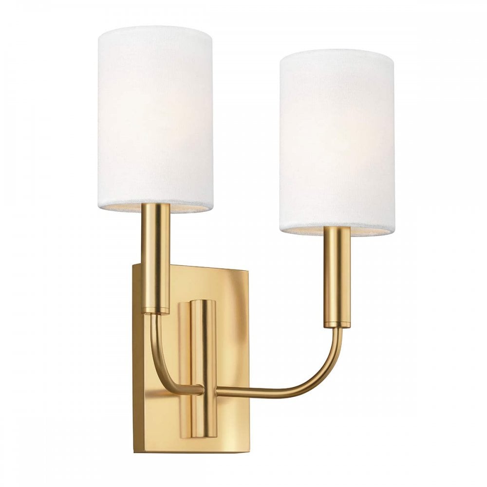 Feiss FE-BRIANNA2-BB Brianna 2 Light Wall Light Burnished Brass