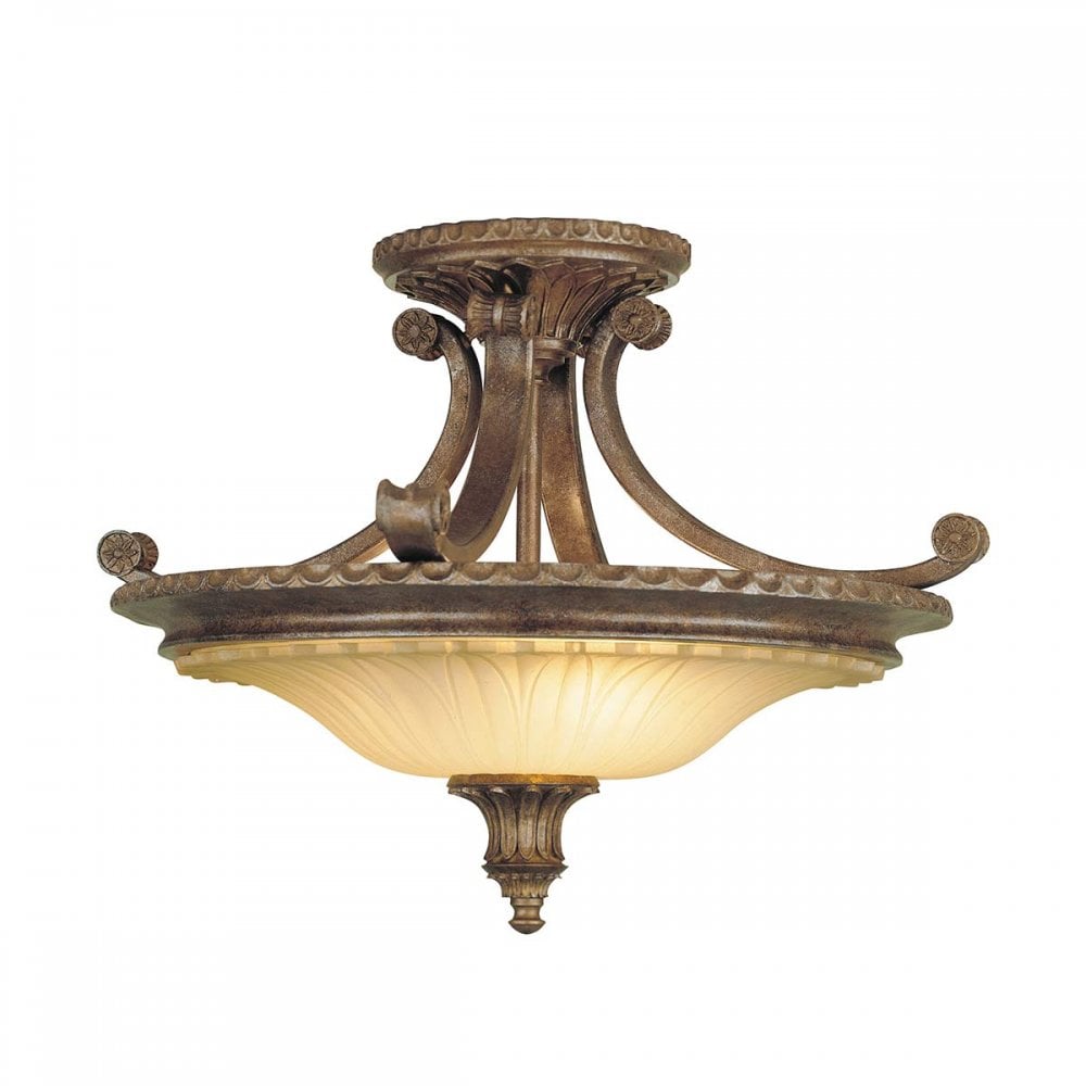 Feiss FE-STIRLING-CASTLESF Stirling Castle 2 Light Ceiling Semi-Flush British Bronze
