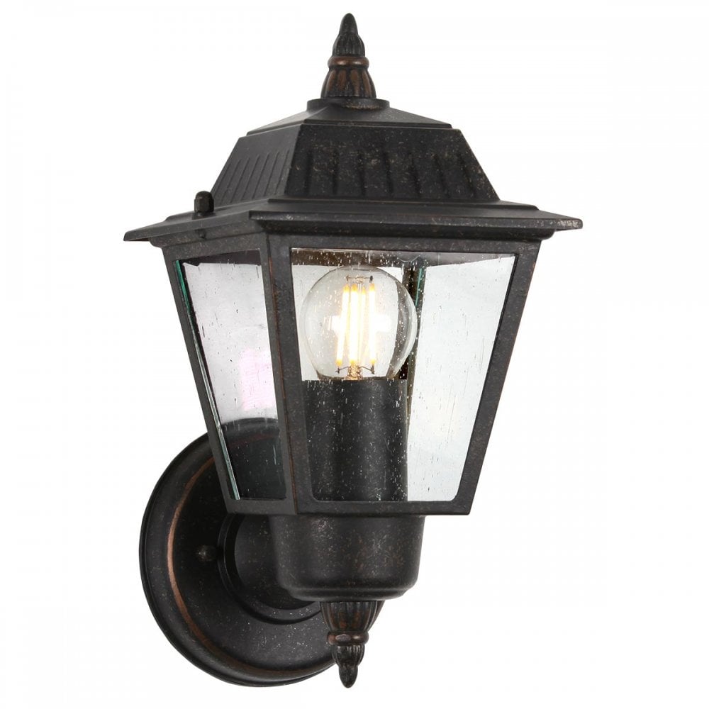 Garden Zone GZH-HN1 Highnam 1 Light Outdoor Wall Lantern Weathered Bronze