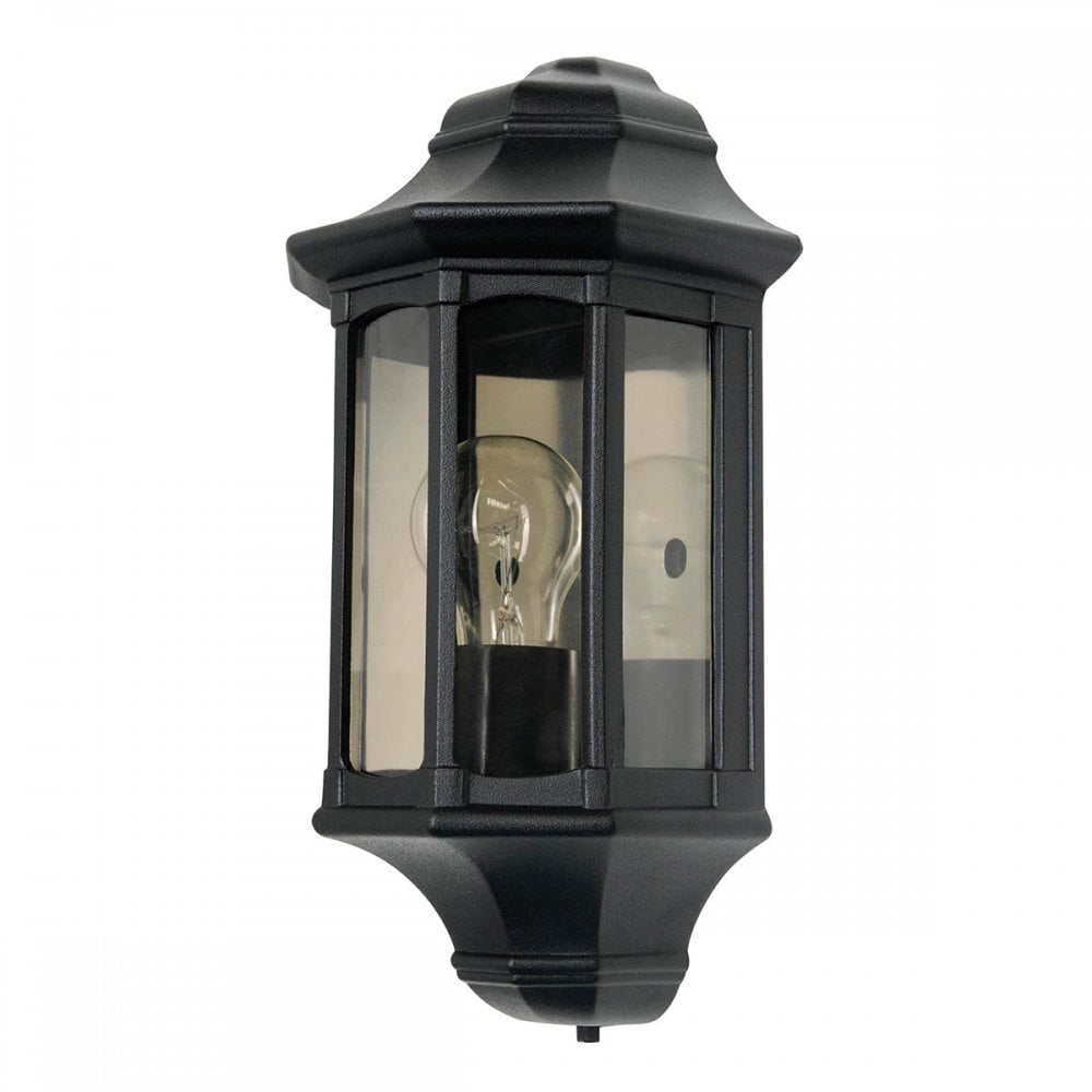 Garden Zone GZH-NB7 Newbury 1 Light Outdoor Half Wall Lantern Black