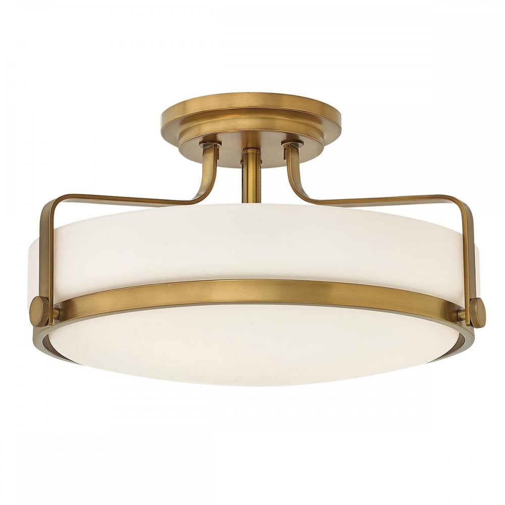 Hinkley Lighting HK-HARPER-SFM-HB Harper 3 Light Ceiling Semi-Flush Heritage Brass