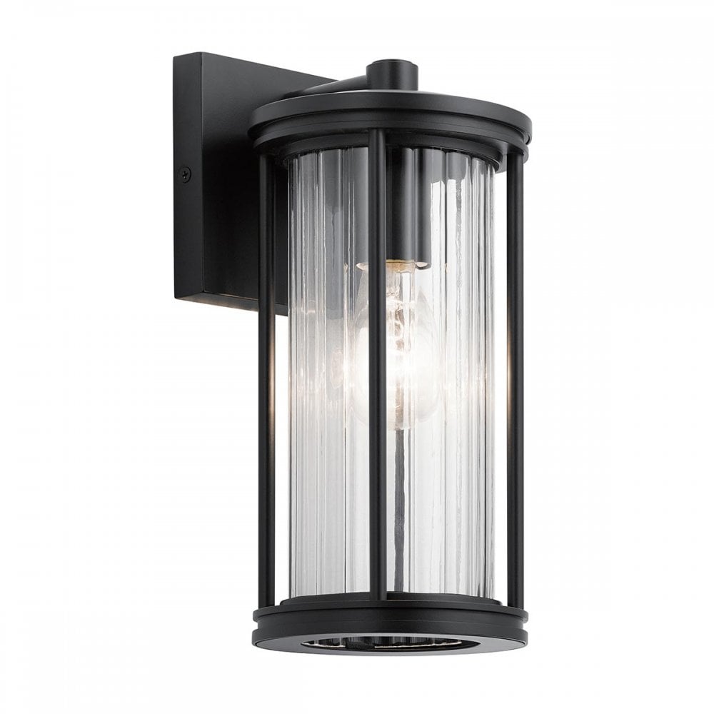 Kichler KL-BARRAS2-S-BK Barras 1 Light Outdoor Small Wall Lantern Black