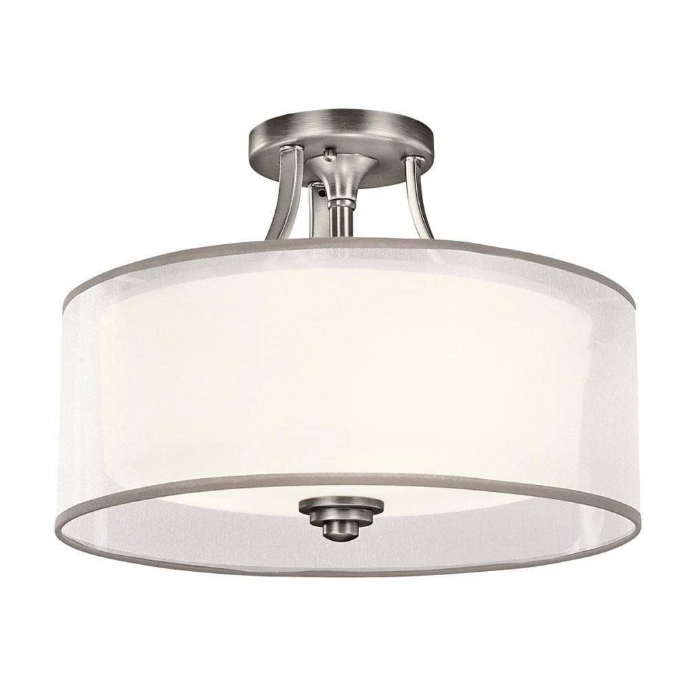 Kichler KL-LACEY-SF-AP Lacey 3 Light Ceiling Semi-Flush Antique Pewter