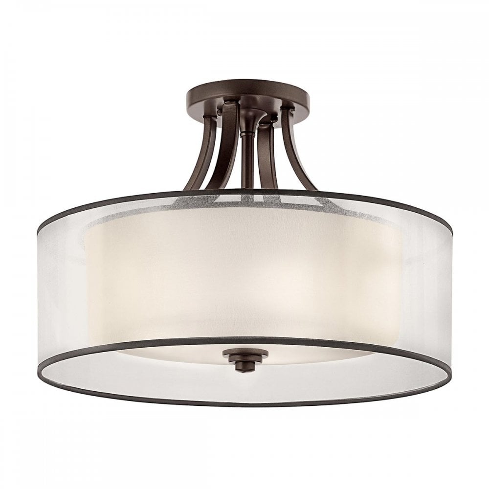 Kichler KL-LACEY-SFM-MB Lacey 4 Light Ceiling Semi-Flush Mission Bronze