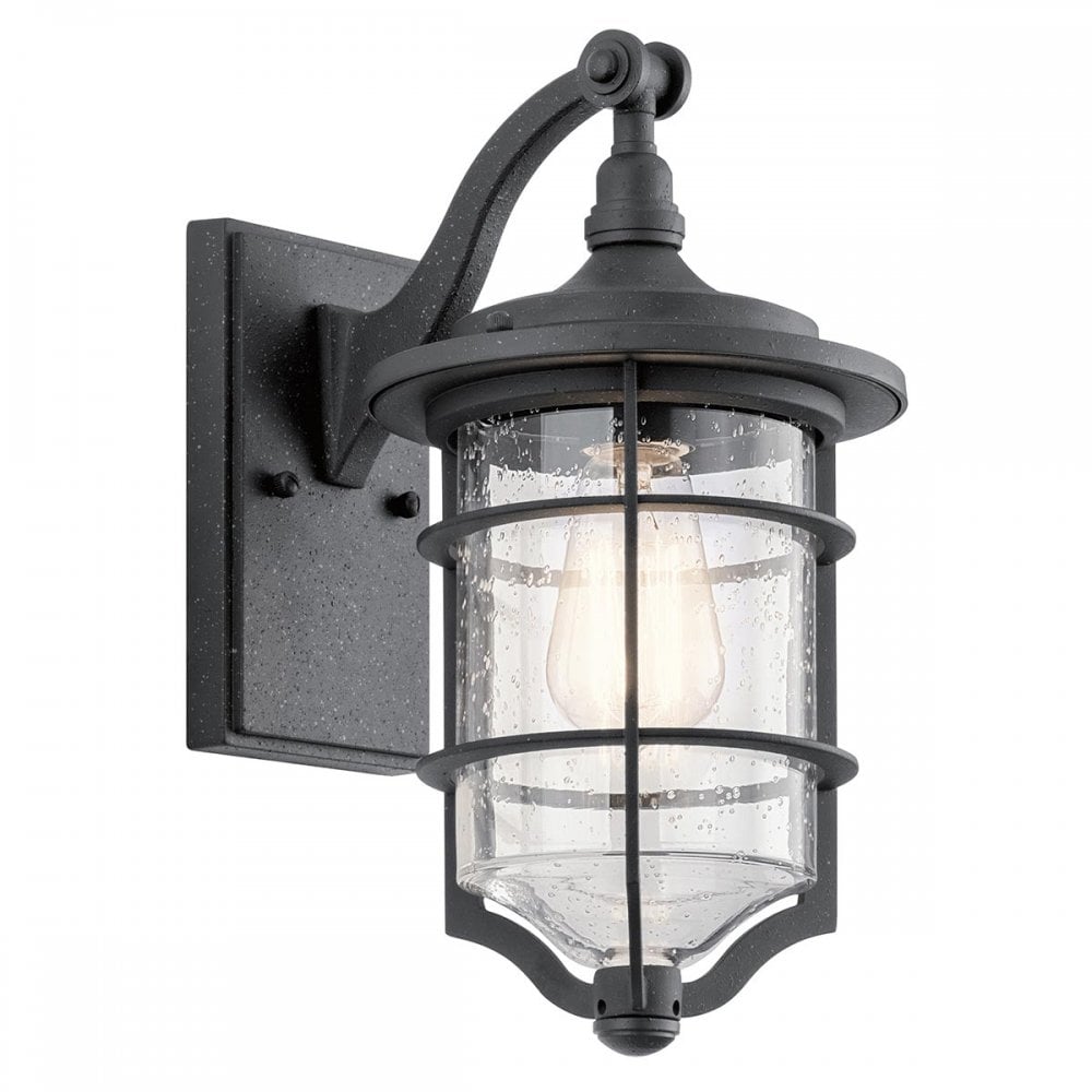 Kichler KL-ROYAL-MARINE2-S Royal Marine 1 Light Outdoor Small Wall Lantern Distressed Black