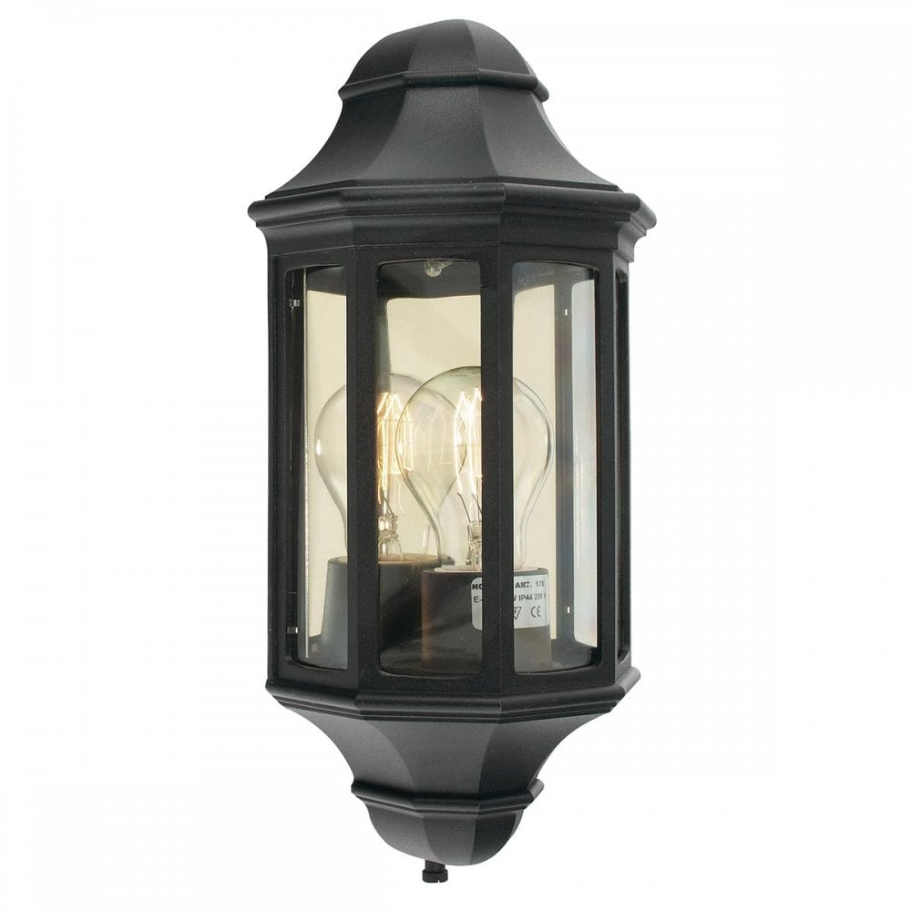 Norlys M8-2-MINI-BLACK Malaga Mini 1 Light Outdoor Wall Lantern Black
