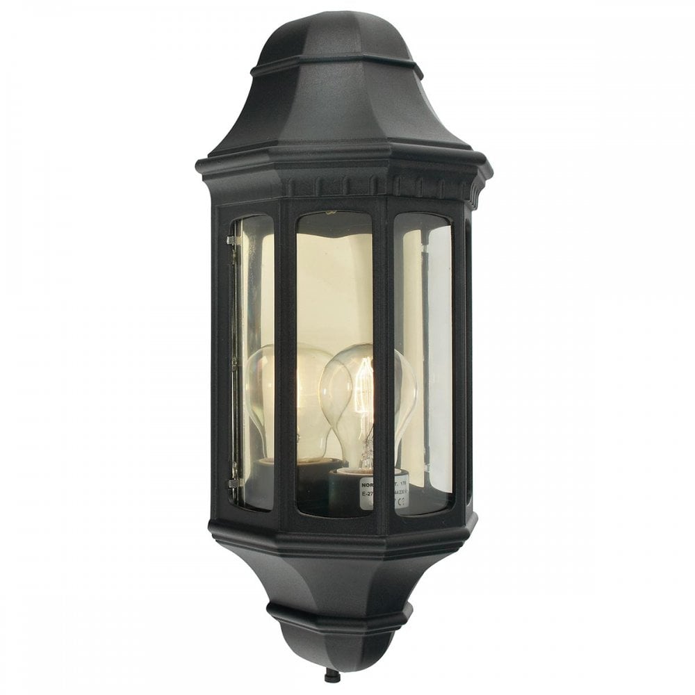 Norlys M8-BLACK Malaga 1 Light Outdoor Wall Lantern Black