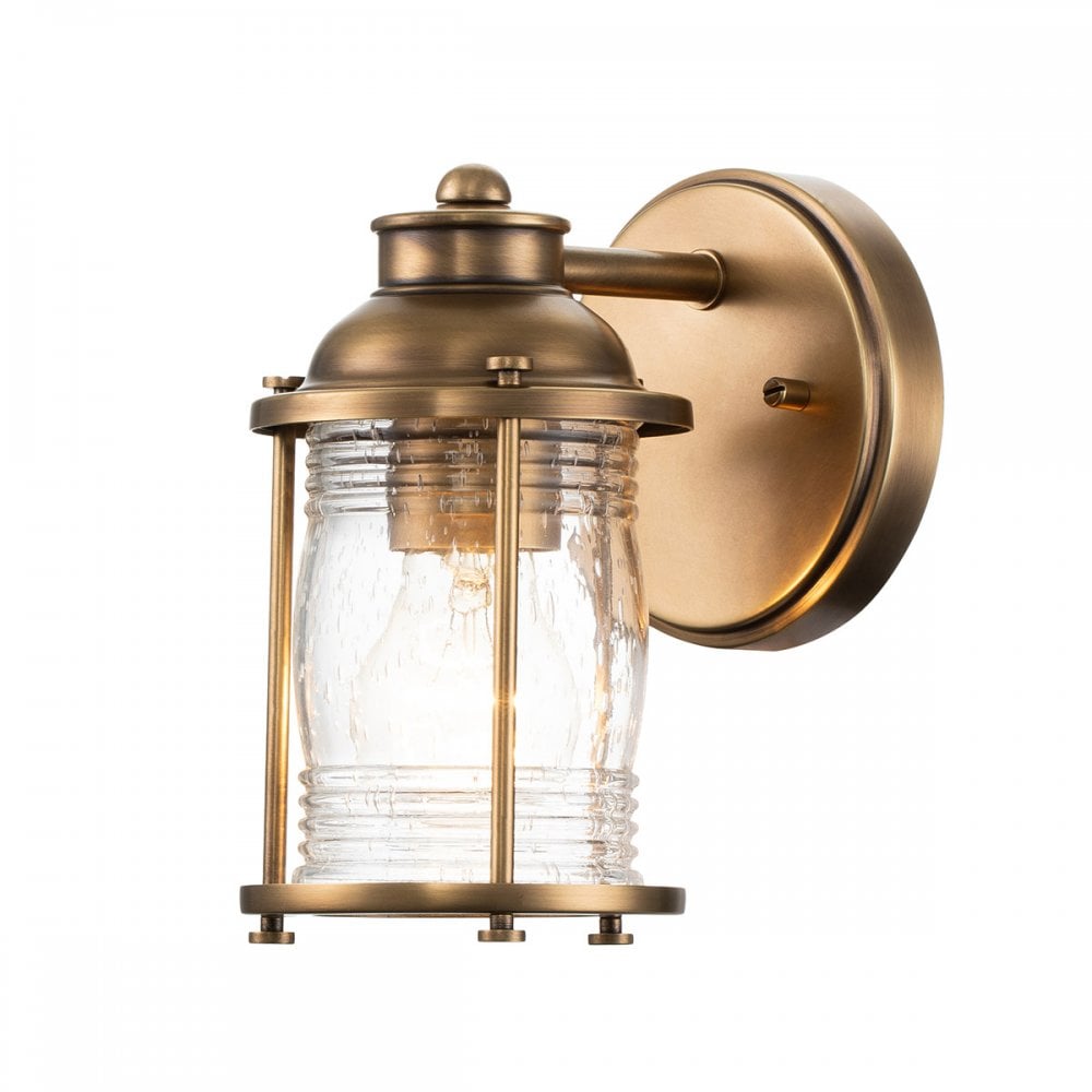 Quintiesse QN-ASHLANDBAY1-NBR-BATH Ashland Bay 1 Light Bathroom Wall Light Natural Brass