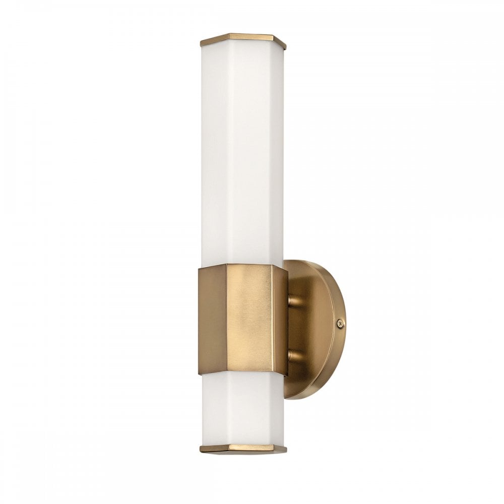 Quintiesse QN-FACET-LED1-HB-BATH Facet 1 Light LED Bathroom Wall Light Heritage Brass