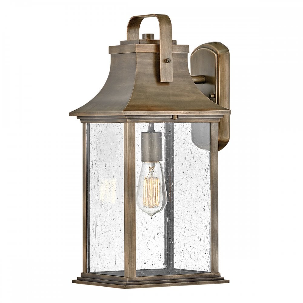 Quintiesse QN-GRANT-L-BU Grant 1 Light Outdoor Large Wall Lantern Burnished Bronze