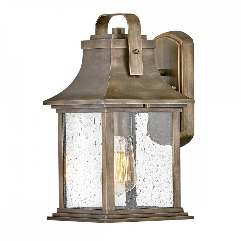 Quintiesse QN-GRANT-S-BU Grant 1 Light Outdoor Small Wall Lantern Burnished Bronze
