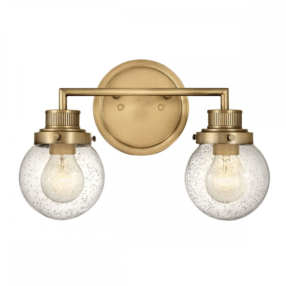 Quintiesse QN-POPPY2-HB-BATH Poppy 2 Light Bathroom Wall Light Heritage Brass