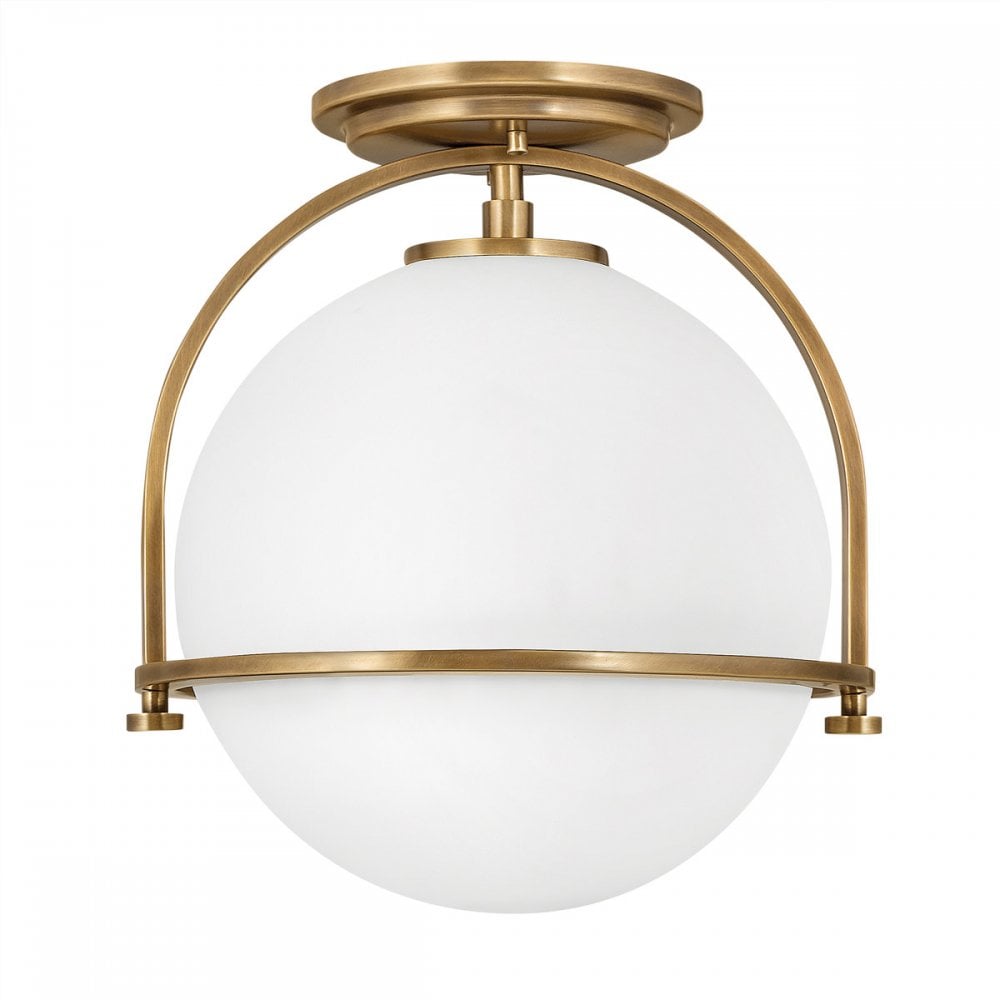 Hinkley Lighting QN-SOMERSET-F-O-HB Somerset 1 Light Ceiling Flush Heritage Brass
