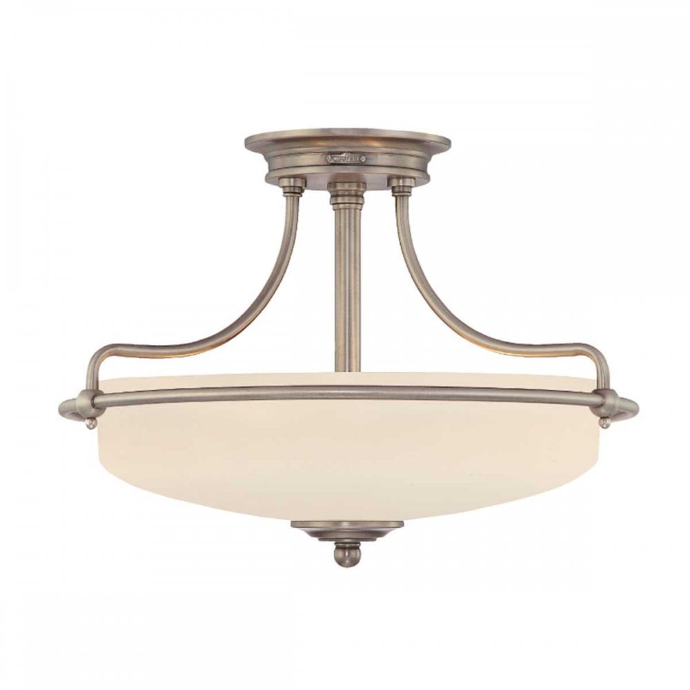 Quoizel QZ-GRIFFIN-SFS-AN Griffin 3 Light Ceiling Semi-Flush Antique Nickel