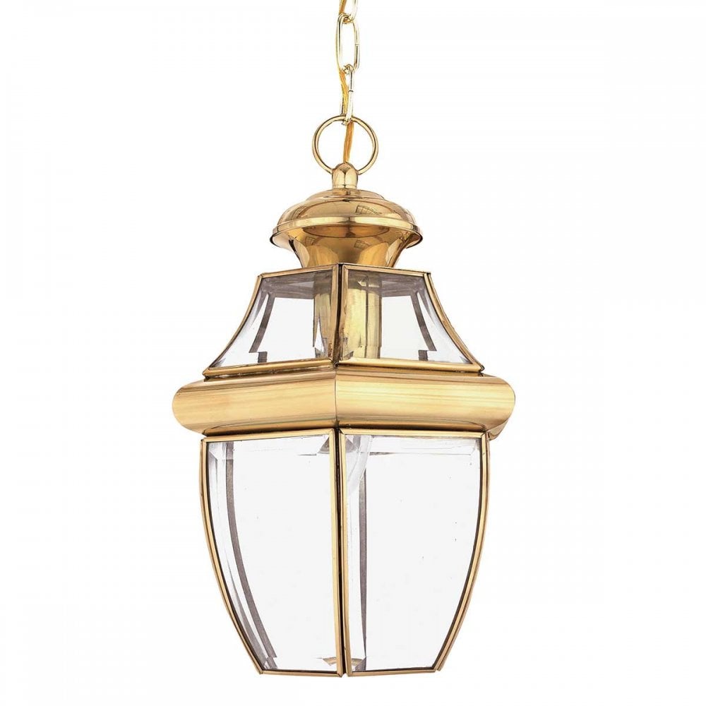 Quoizel QZ-NEWBURY8-M-PB Newbury 1 Light Outdoor Medium Chain Lantern Polished Brass