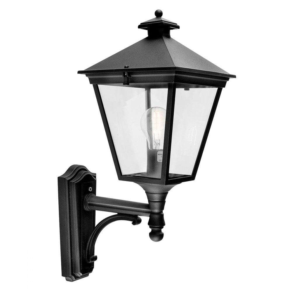 Norlys T1-BLACK Turin 1 Light Outdoor Up Wall Lantern Black