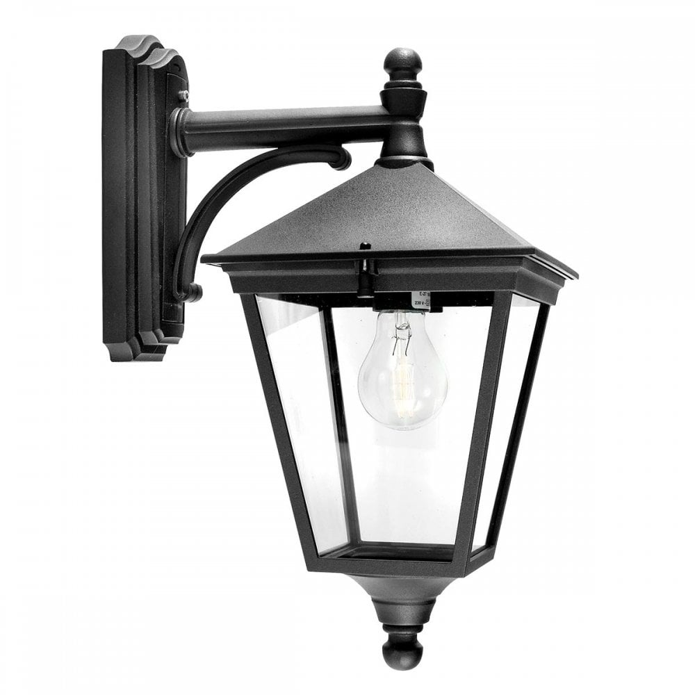 Norlys T2-BLACK Turin 1 Light Outdoor Down Wall Lantern Black