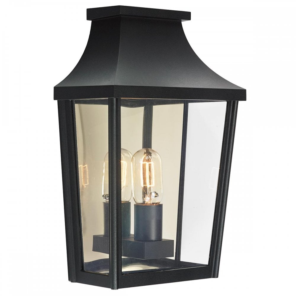 Norlys T7-2-BLACK Turin 1 Light Outdoor Half Wall Lantern Black