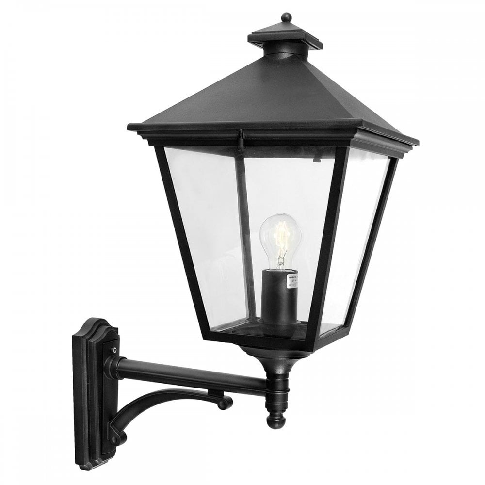 Norlys TG1-BLACK Turin Grande 1 Light Outdoor Up Wall Lantern Black