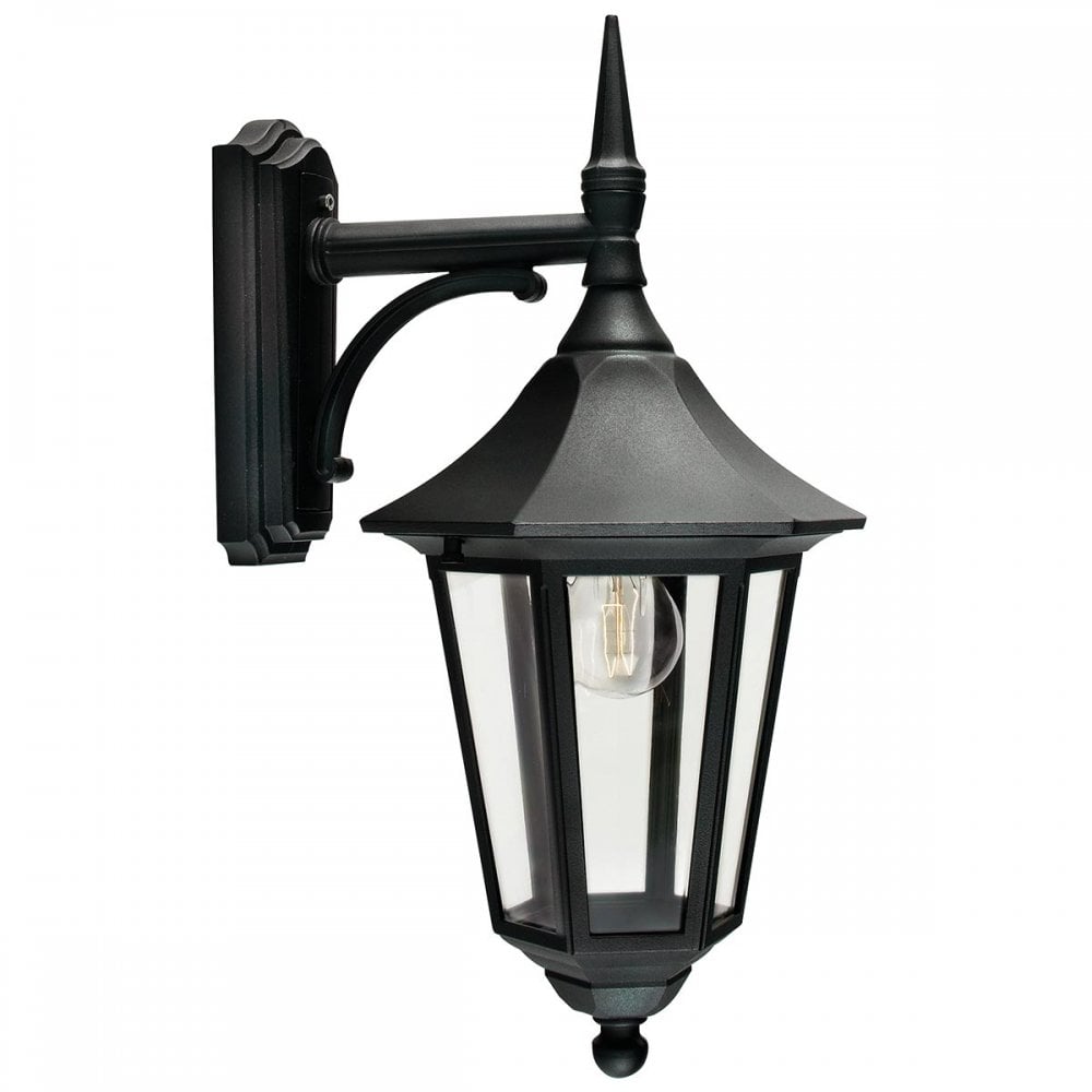 Norlys V2-BLACK Valencia 1 Light Outdoor Down Lantern Black