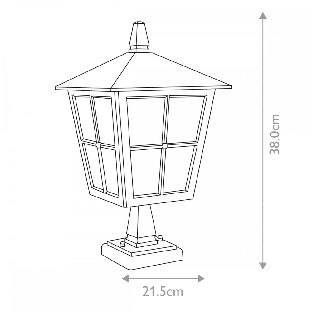 Elstead BL50M BLACK Canterbury Pedestal Lantern Black