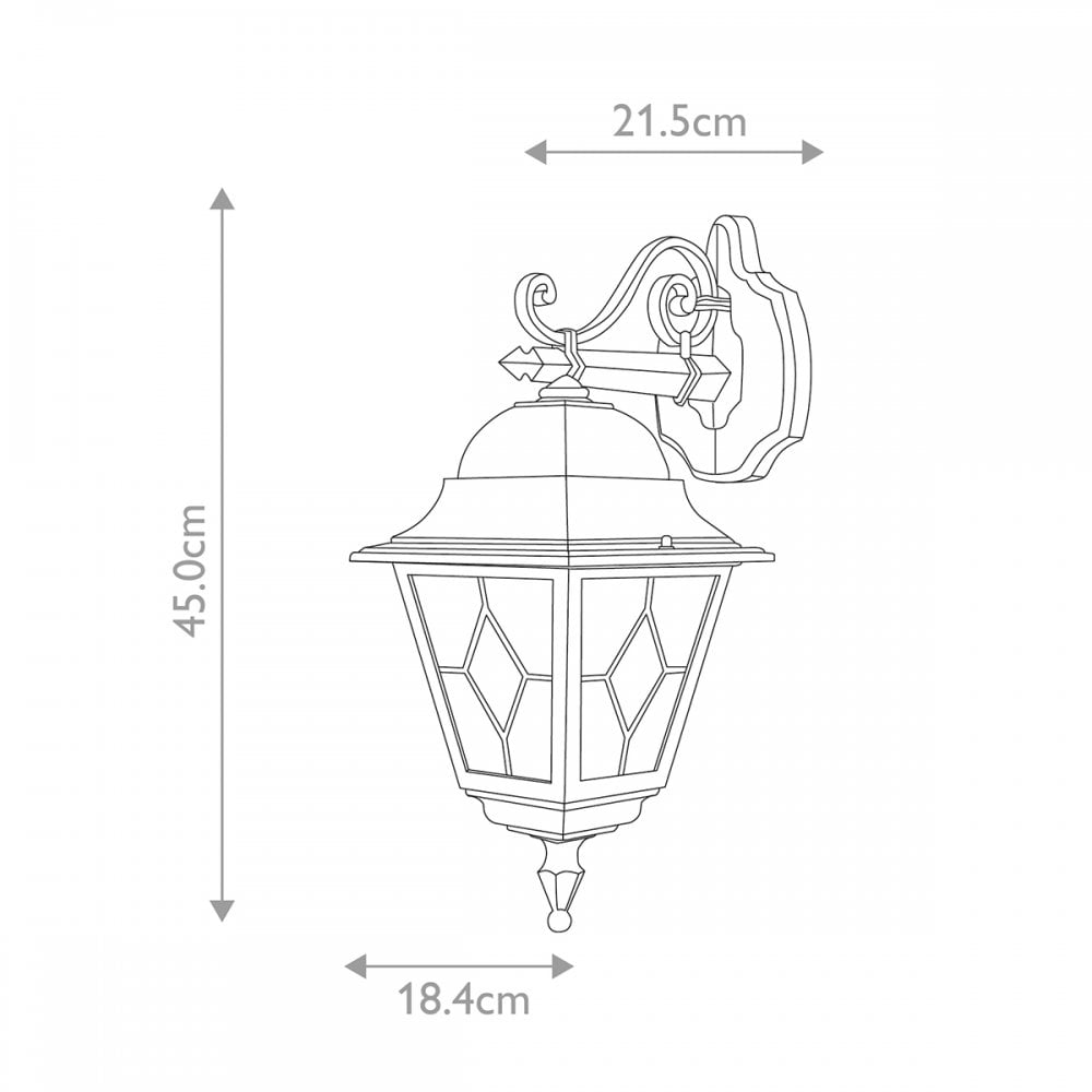 Elstead NR2 BLK Norfolk Wall Lantern Black