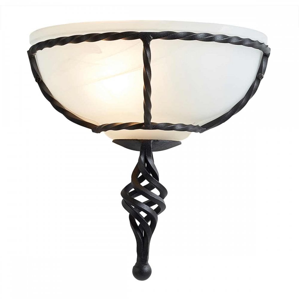 Elstead PB/WU BLACK Pembroke One Light Wall Uplighter Black