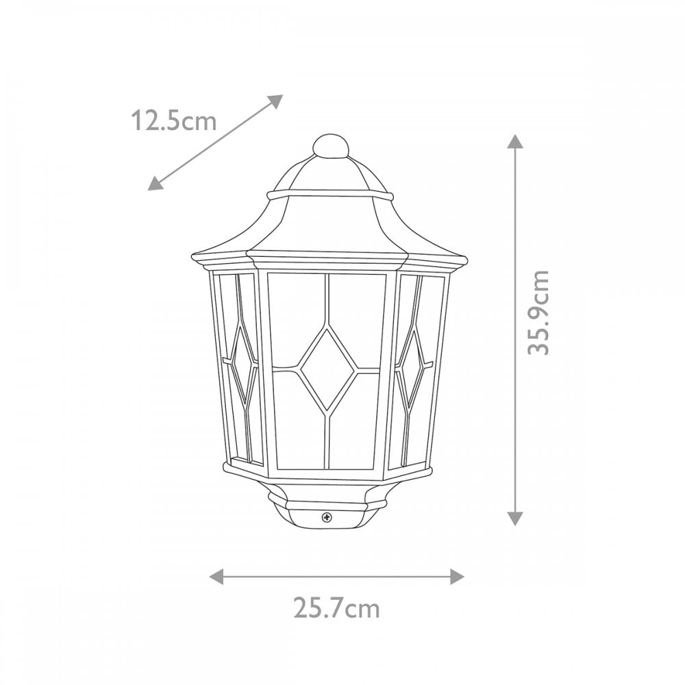 Elstead NR7/2 BLK Norfolk Half Lantern Black